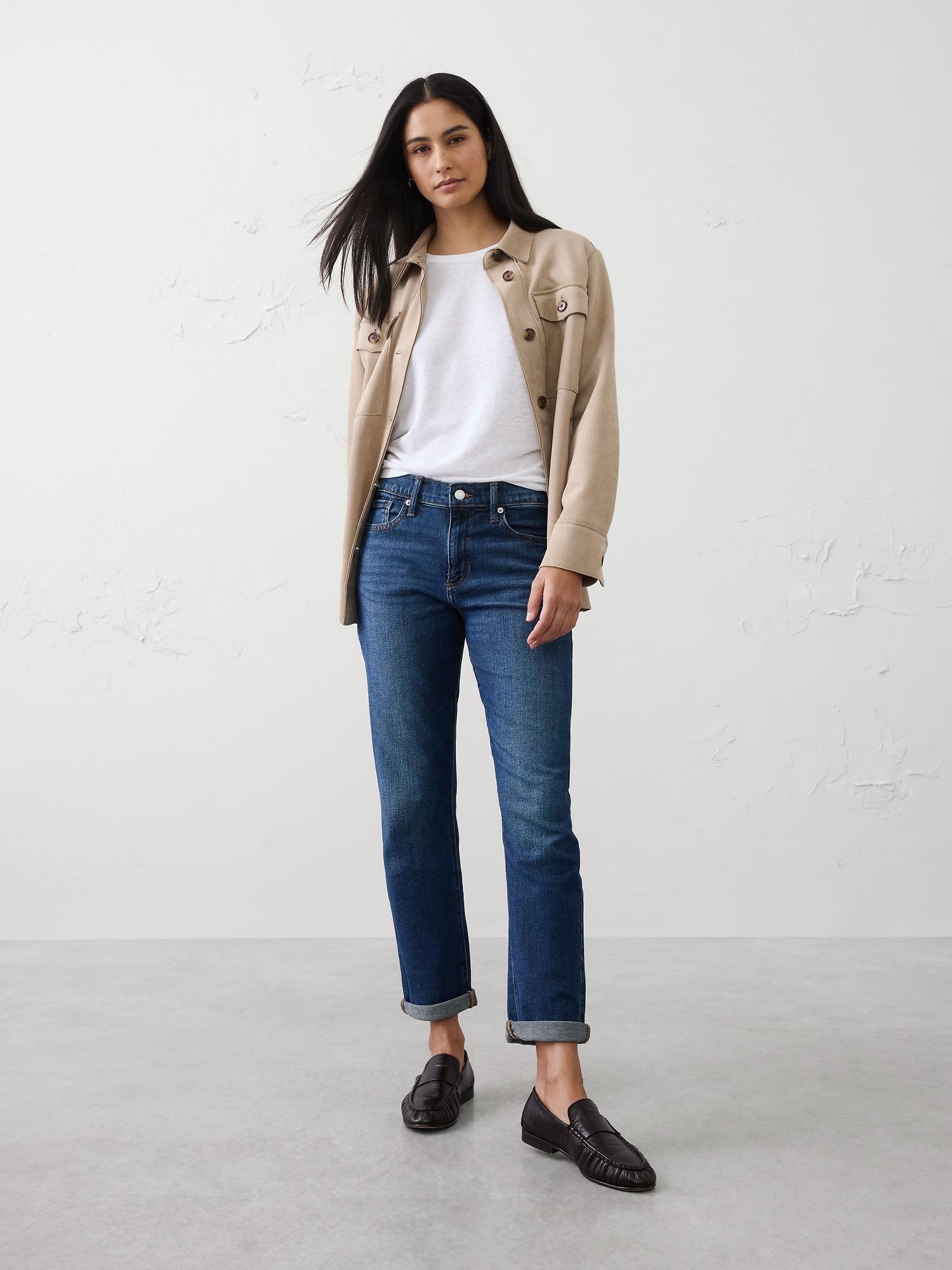 girlfriend mid-rise jean