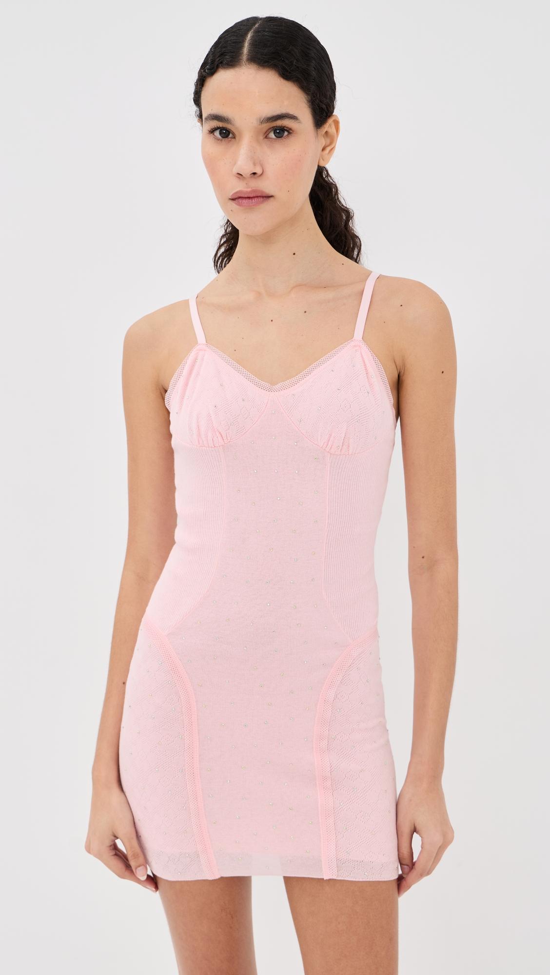 girly rib knit mini dress