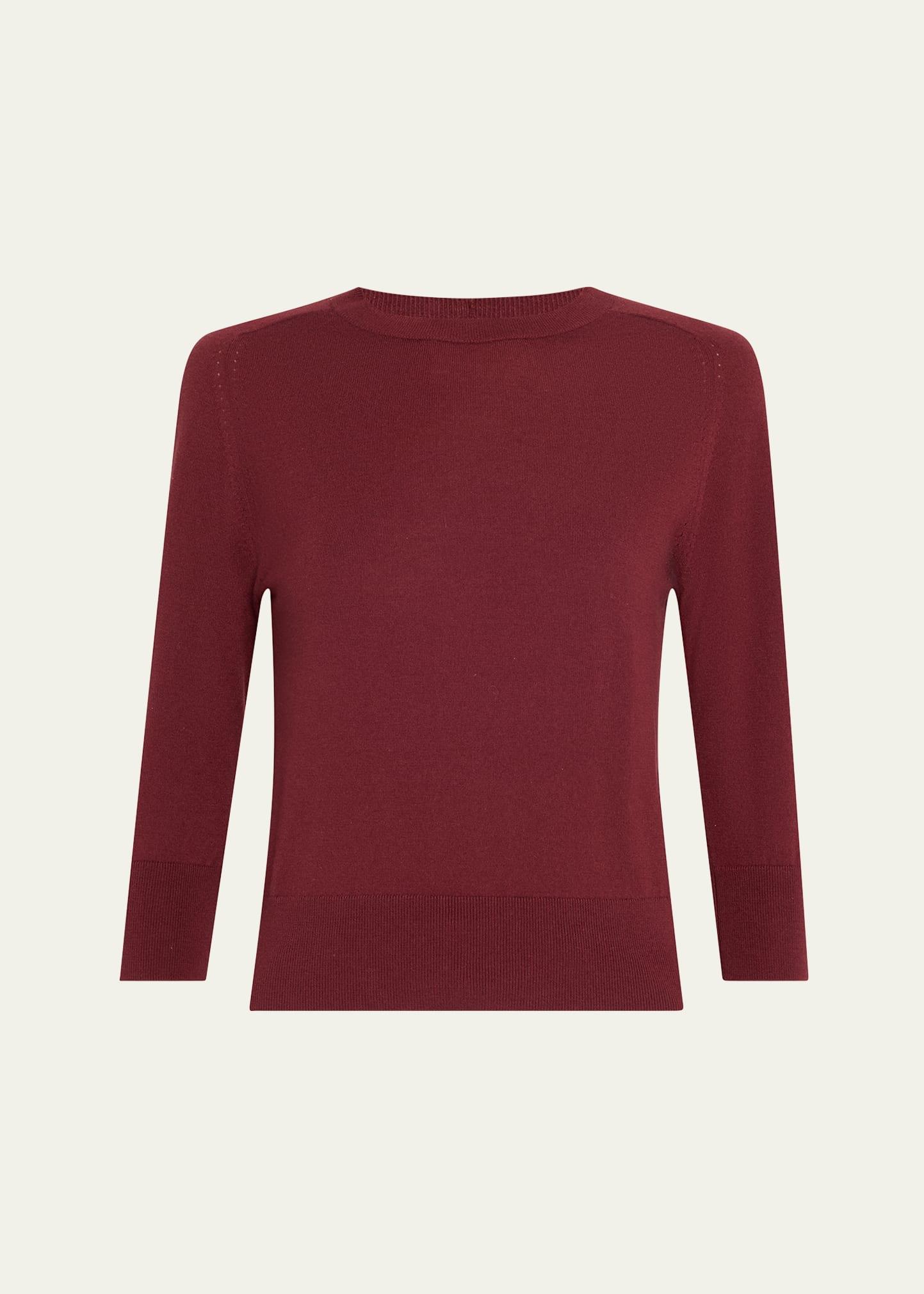 girocollo manica neo piuma cashmere sweater