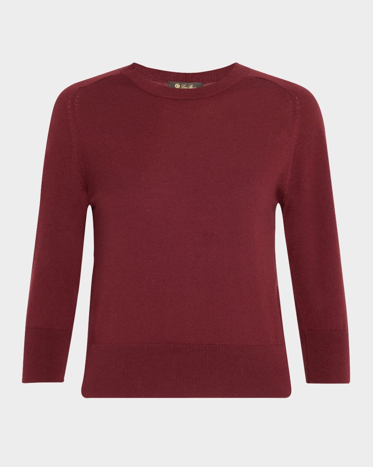 girocollo manica neo piuma cashmere sweater