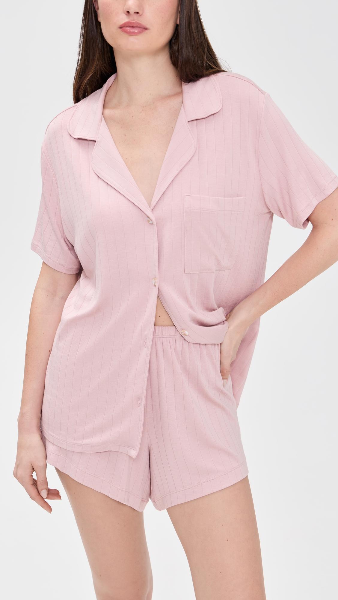 gisele rib relaxed shorts pajama set