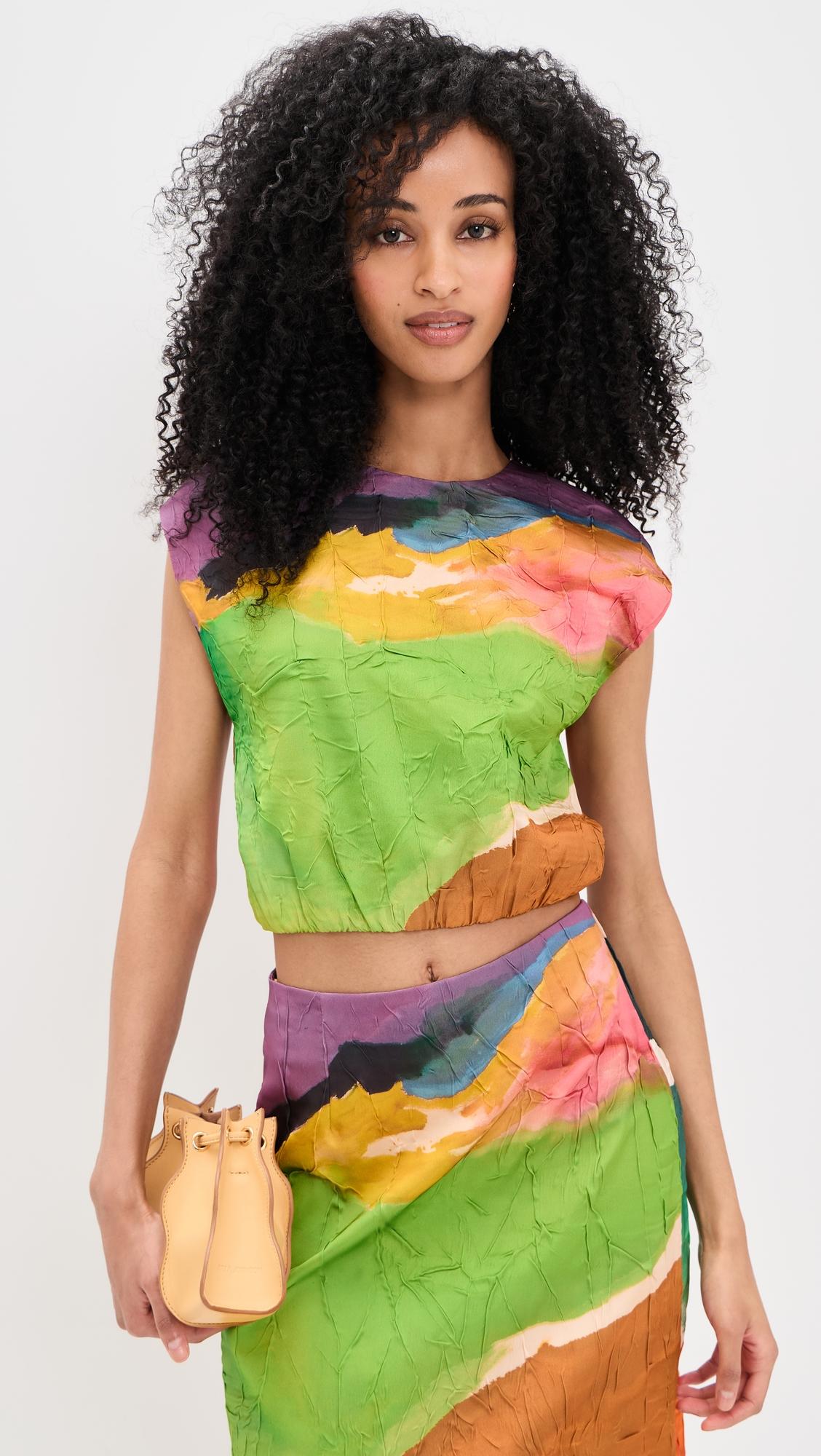gisella satin crop top
