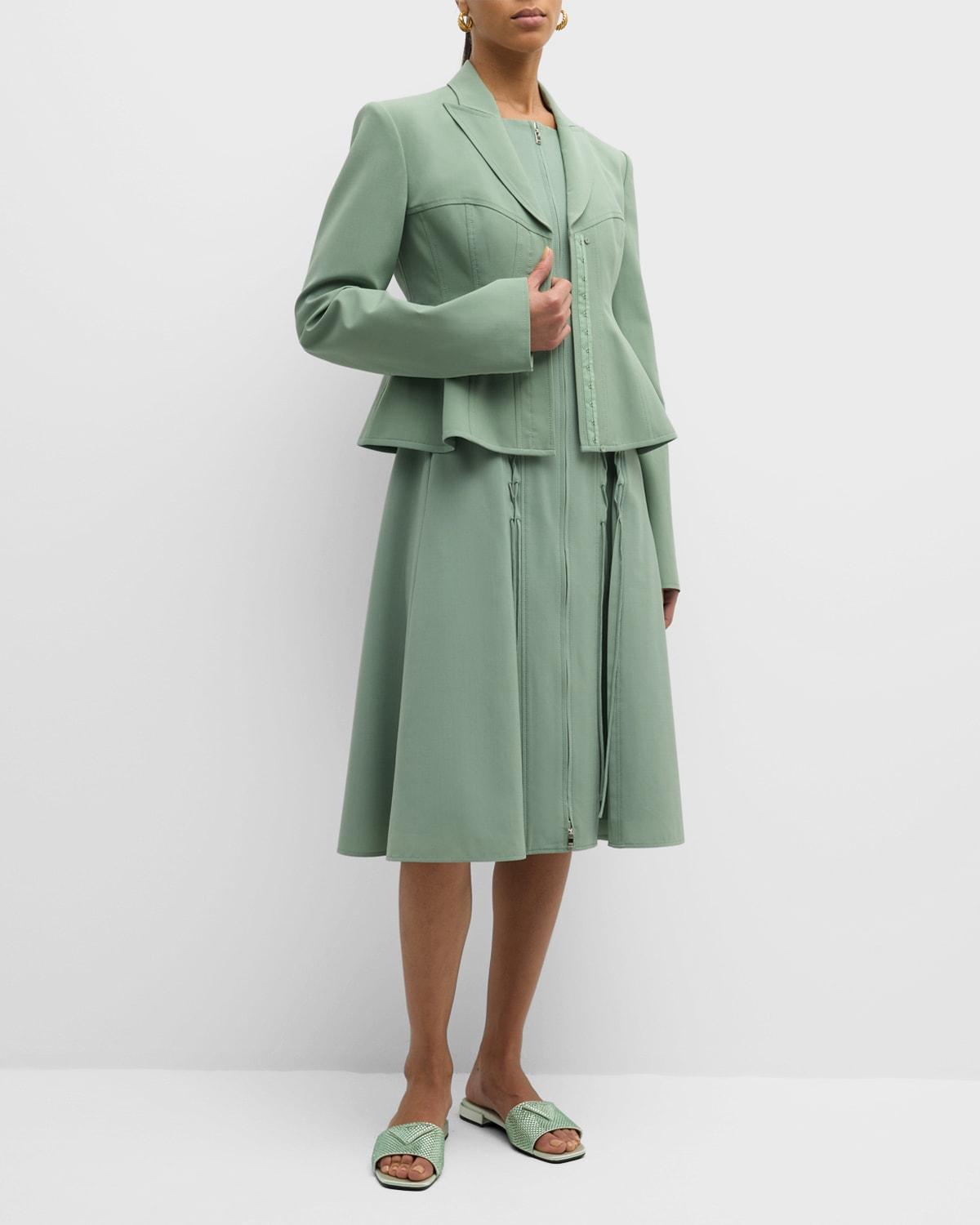 giselle midi dress with lace-up detail