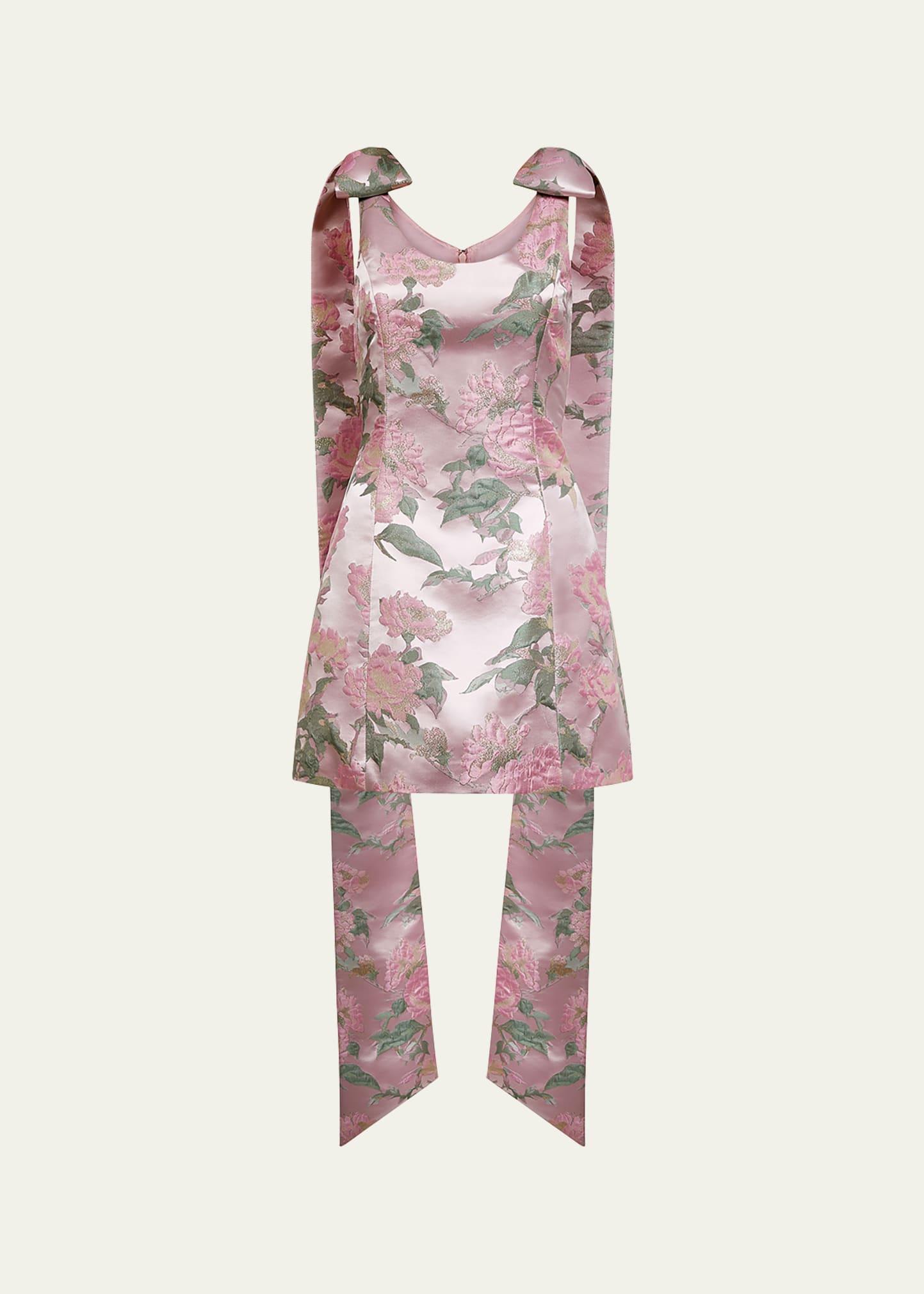 gita floral brocade mini dress