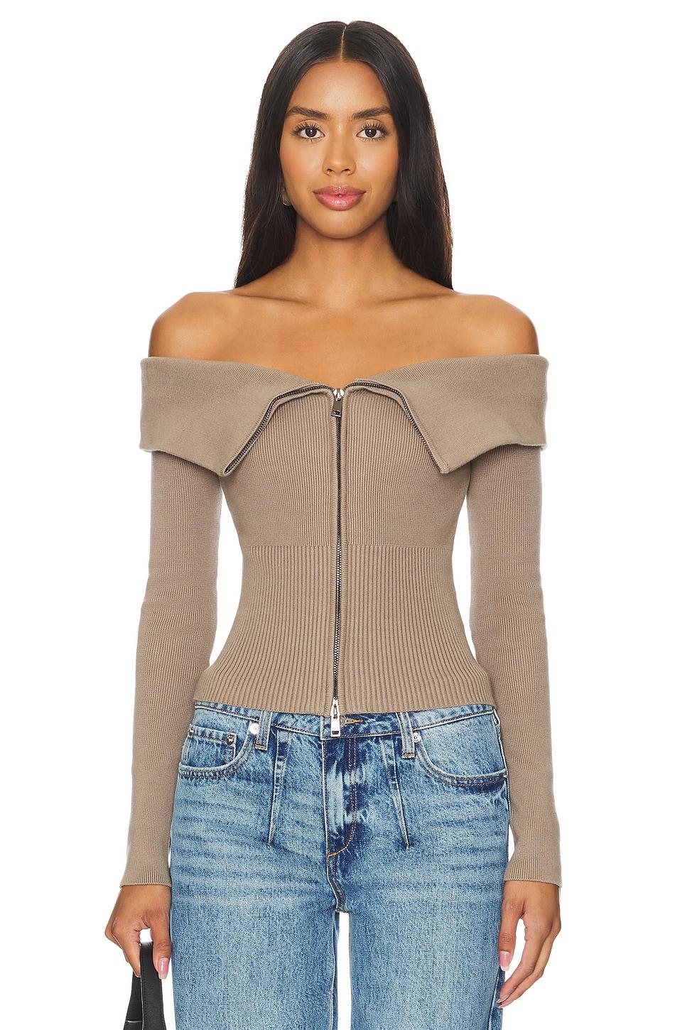 giugno zip cardigan