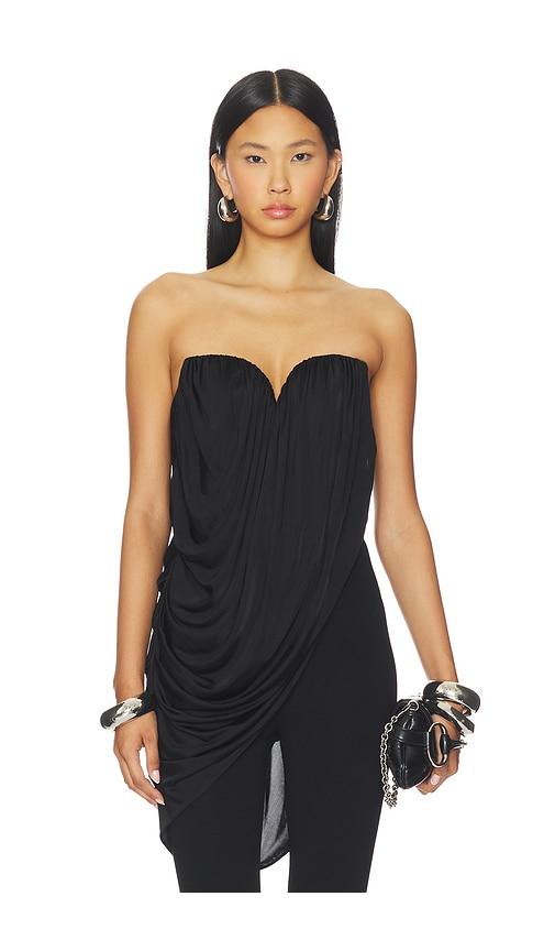 giuseppe di morabito asymmetric drape top in black.