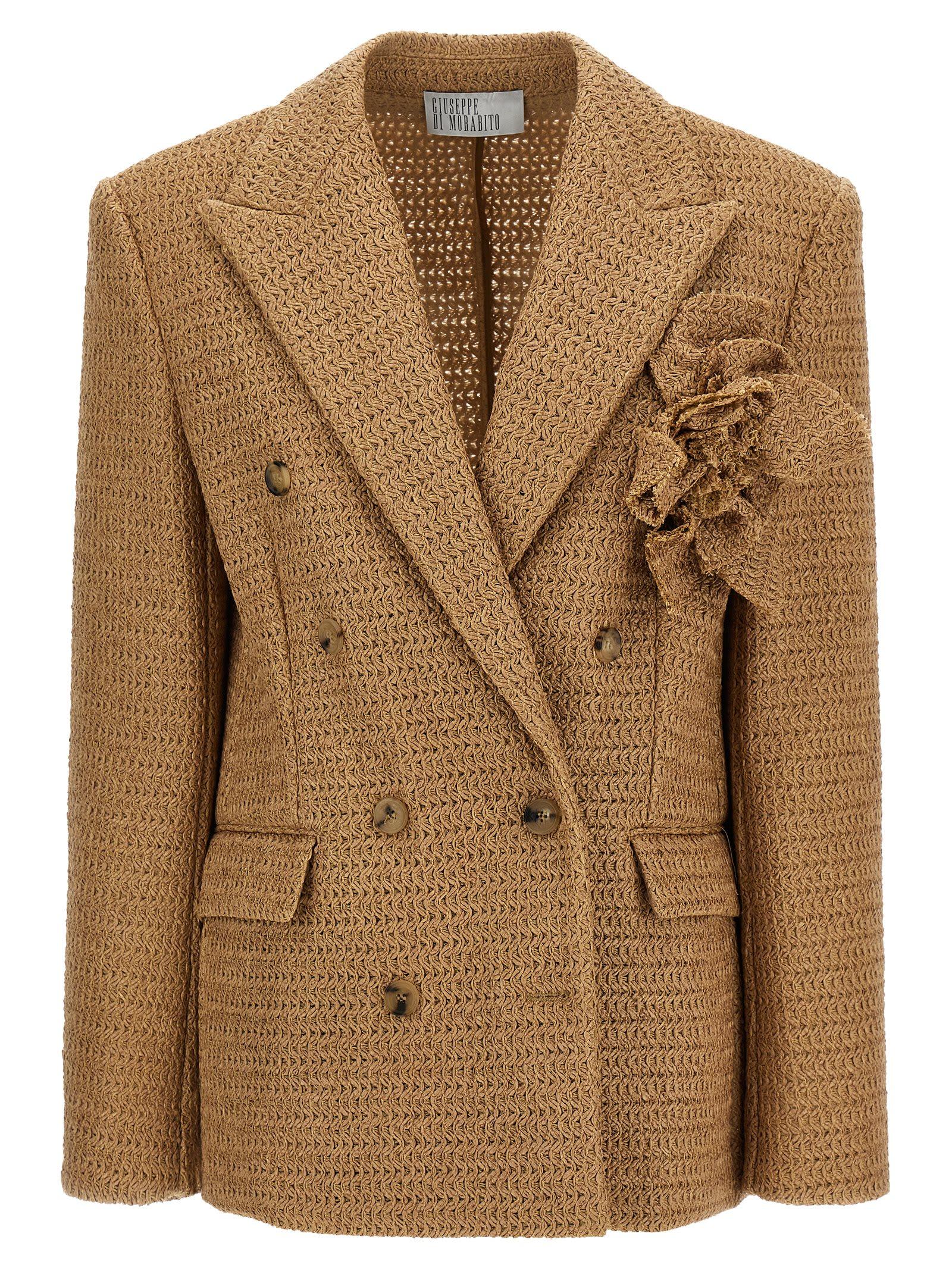 giuseppe di morabito braided raffia blazer
