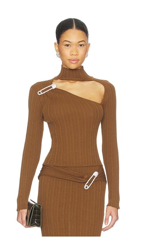giuseppe di morabito cutout top in brown.