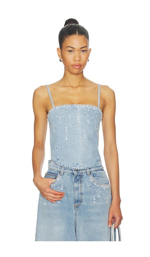 giuseppe di morabito denim top in blue.