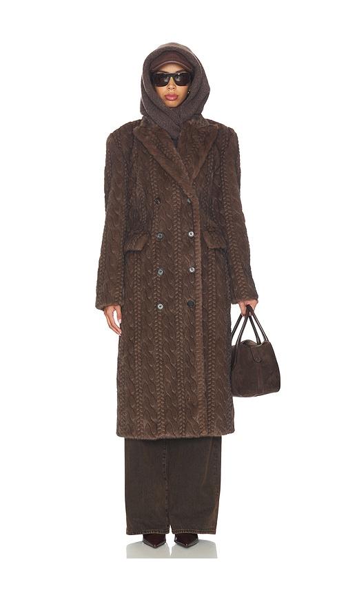 giuseppe di morabito double breasted coat in brown.