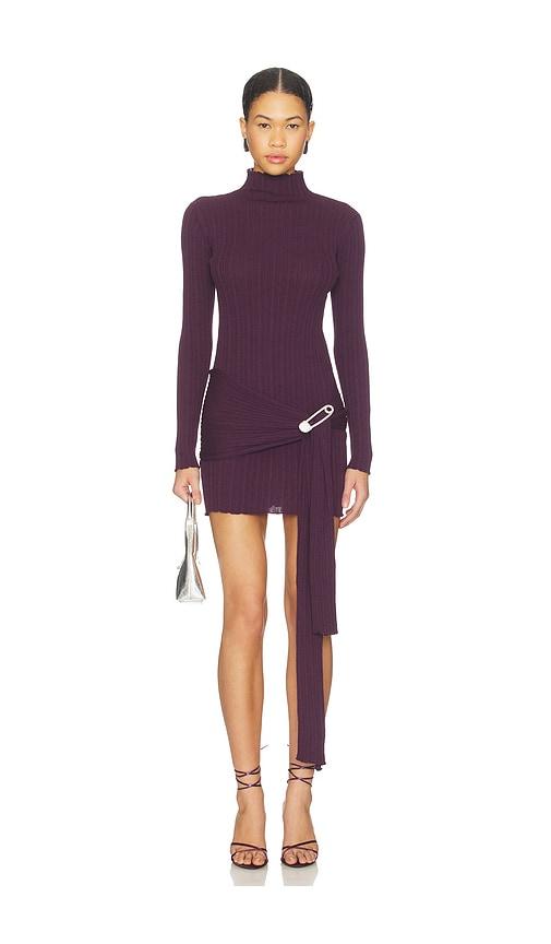giuseppe di morabito drape dress in purple.