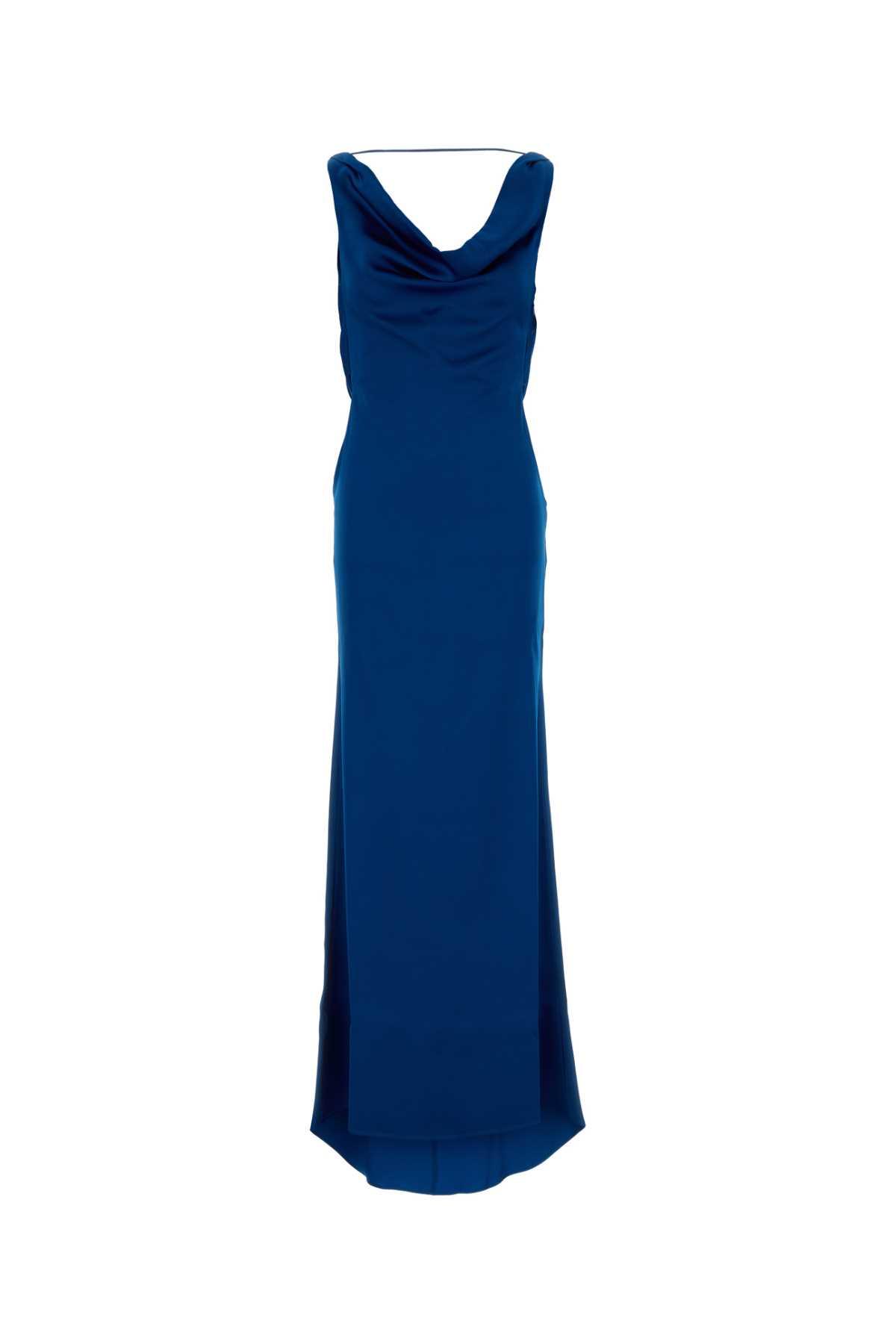 giuseppe di morabito electric blue satin long dress