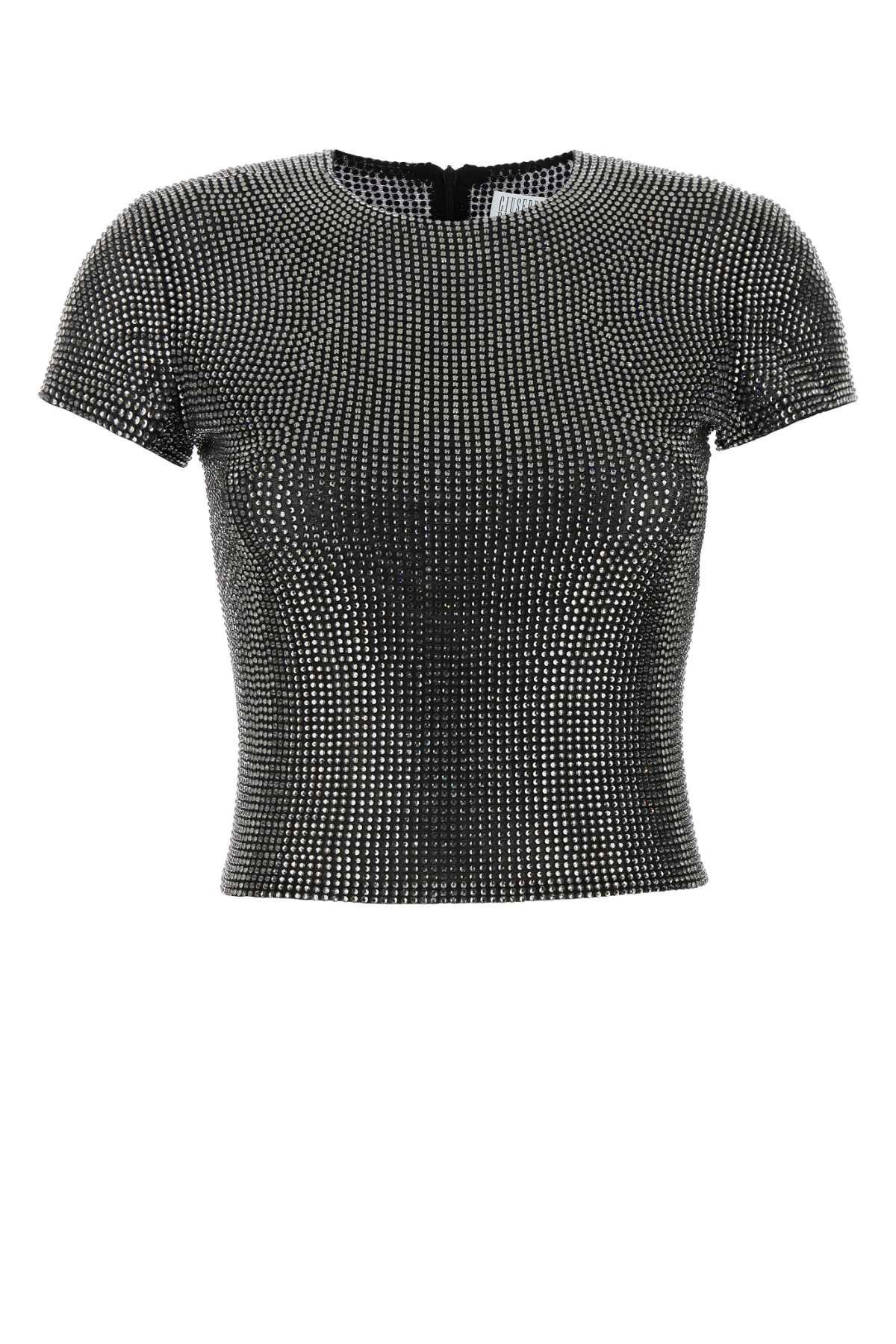 giuseppe di morabito embellished stretch mesh t-shirt