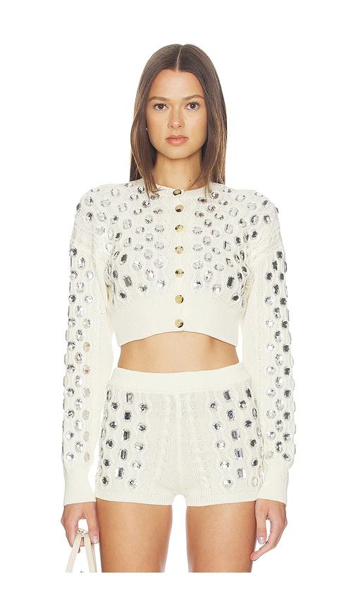 giuseppe di morabito embellished sweater in ivory.