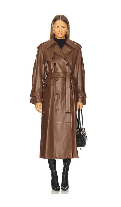 giuseppe di morabito leather trenchcoat in brown.