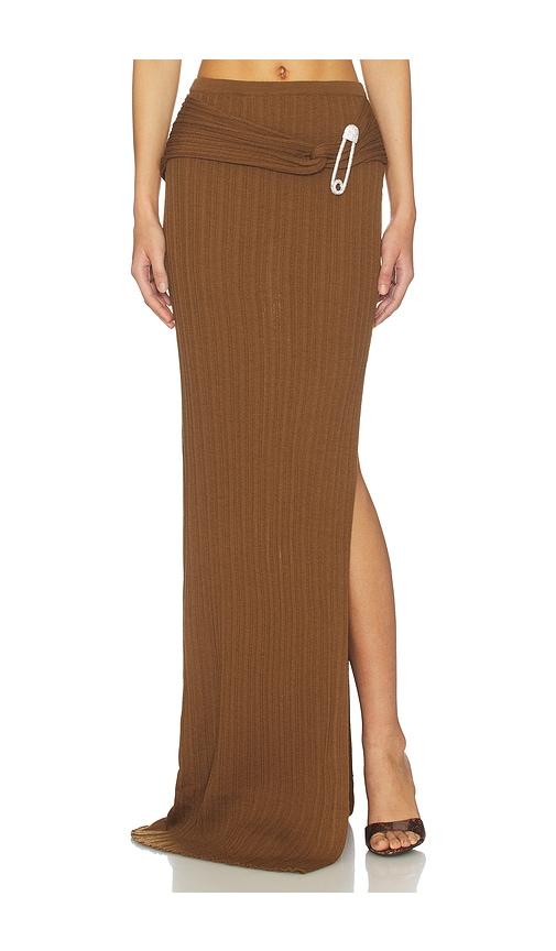 giuseppe di morabito safety pin skirt in brown.