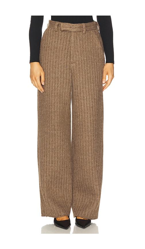 giuseppe di morabito waffle knit pant in brown.