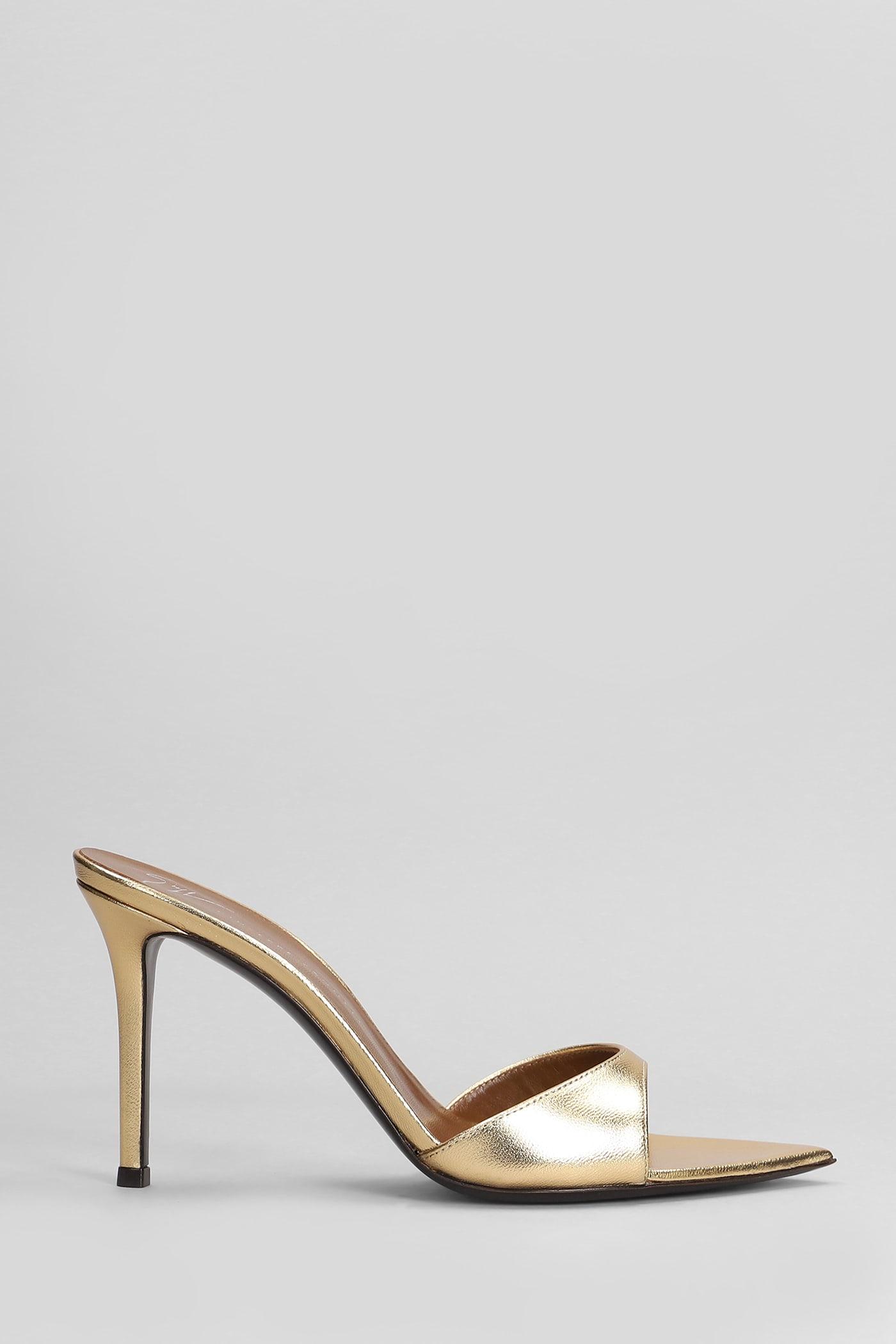 giuseppe zanotti intriigo strap 90 sandals in gold leather
