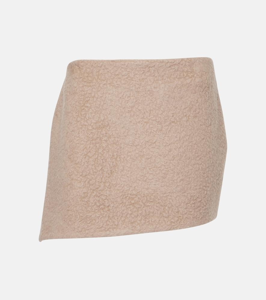 givenchy asymmetric alpaca and wool miniskirt