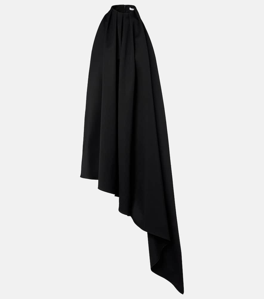 givenchy asymmetric draped wool cocktail dress