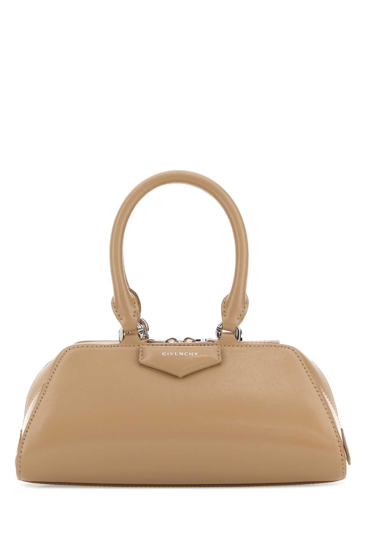 givenchy beige leather mini antigona east-west handbag