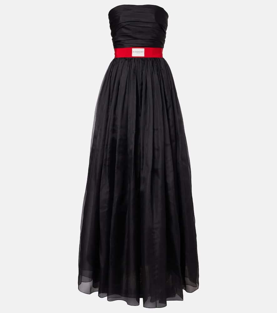 givenchy belted silk organza bustier gown