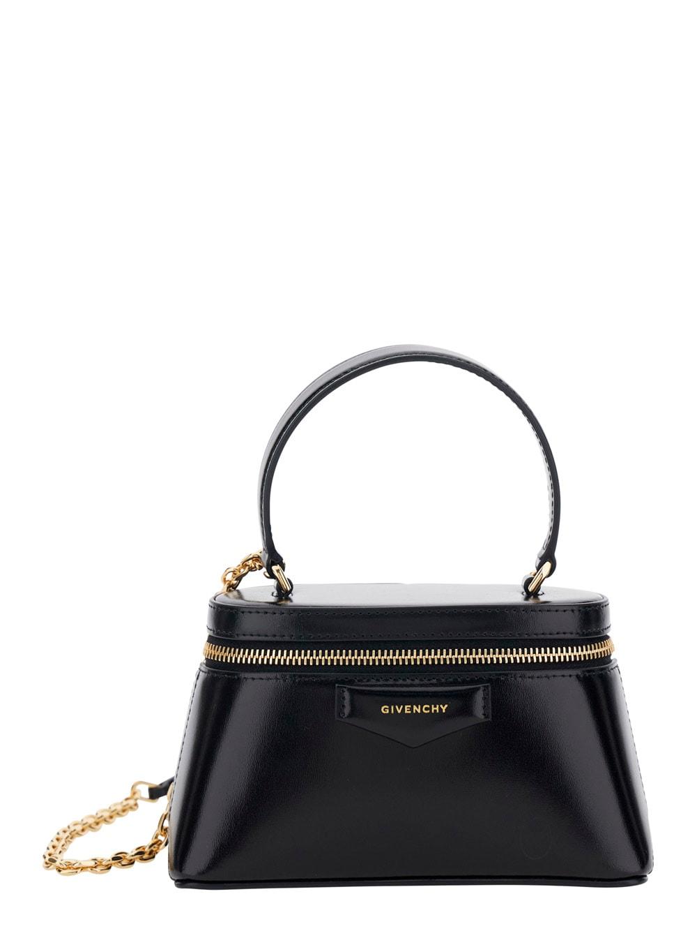 givenchy black handbag antigona with removable chain in leather for women