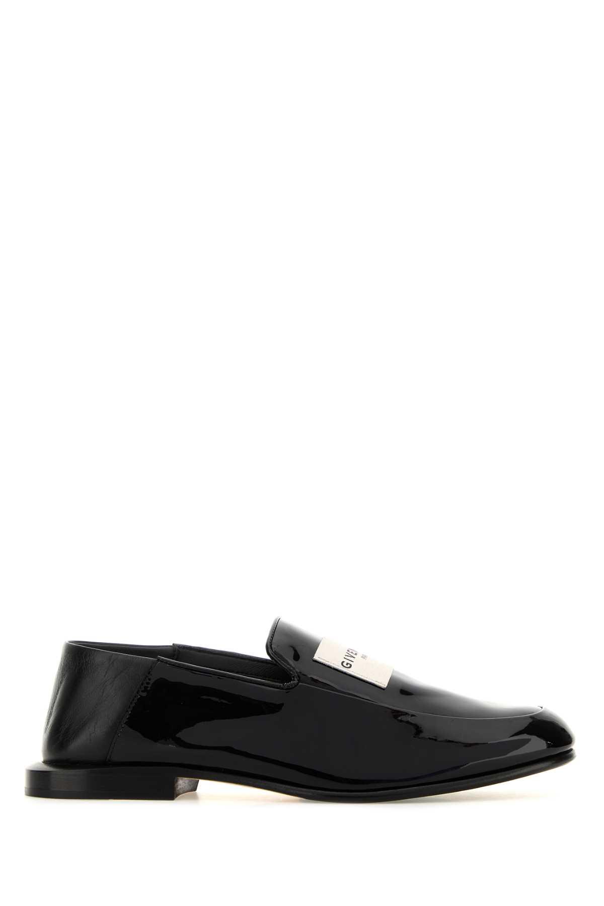 givenchy black leather label loafers