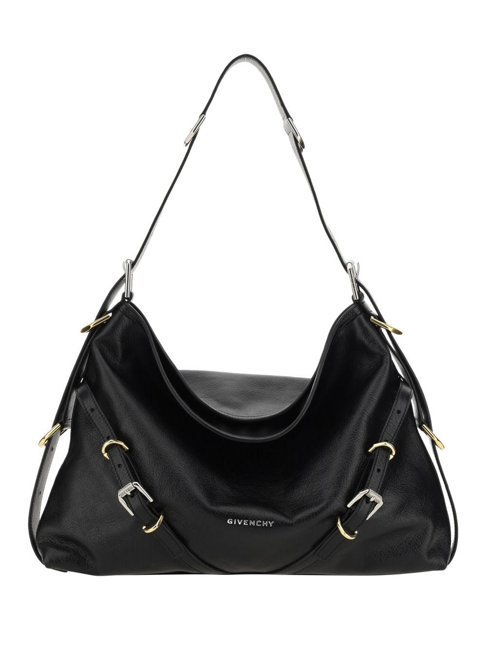 givenchy black leather medium voyou shoulder bag