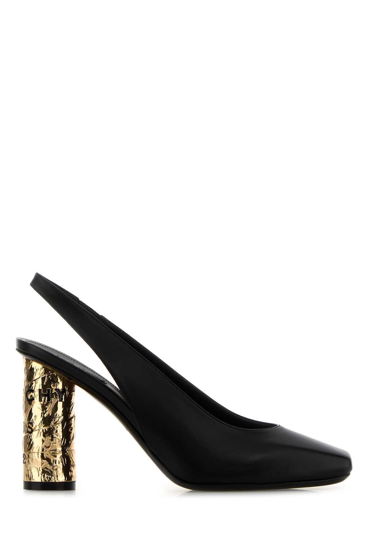 givenchy black leather tape pumps