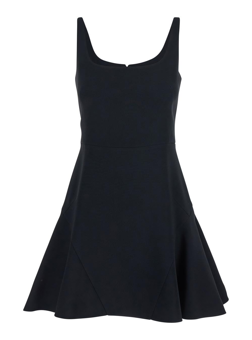 givenchy black mini dress with flared skirt and square neckline in viscose blend stretch woman