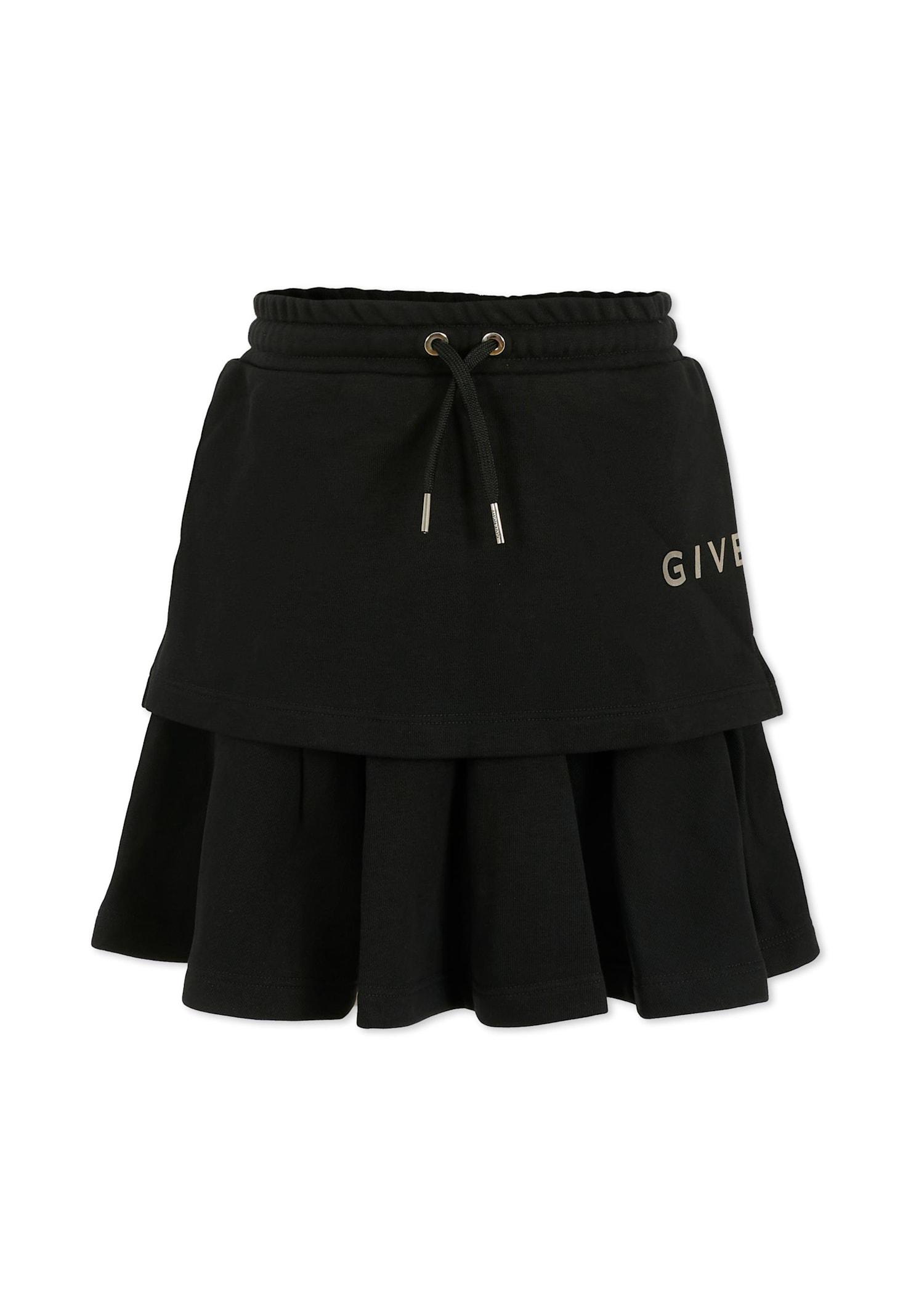 givenchy black skirt for girl with logo