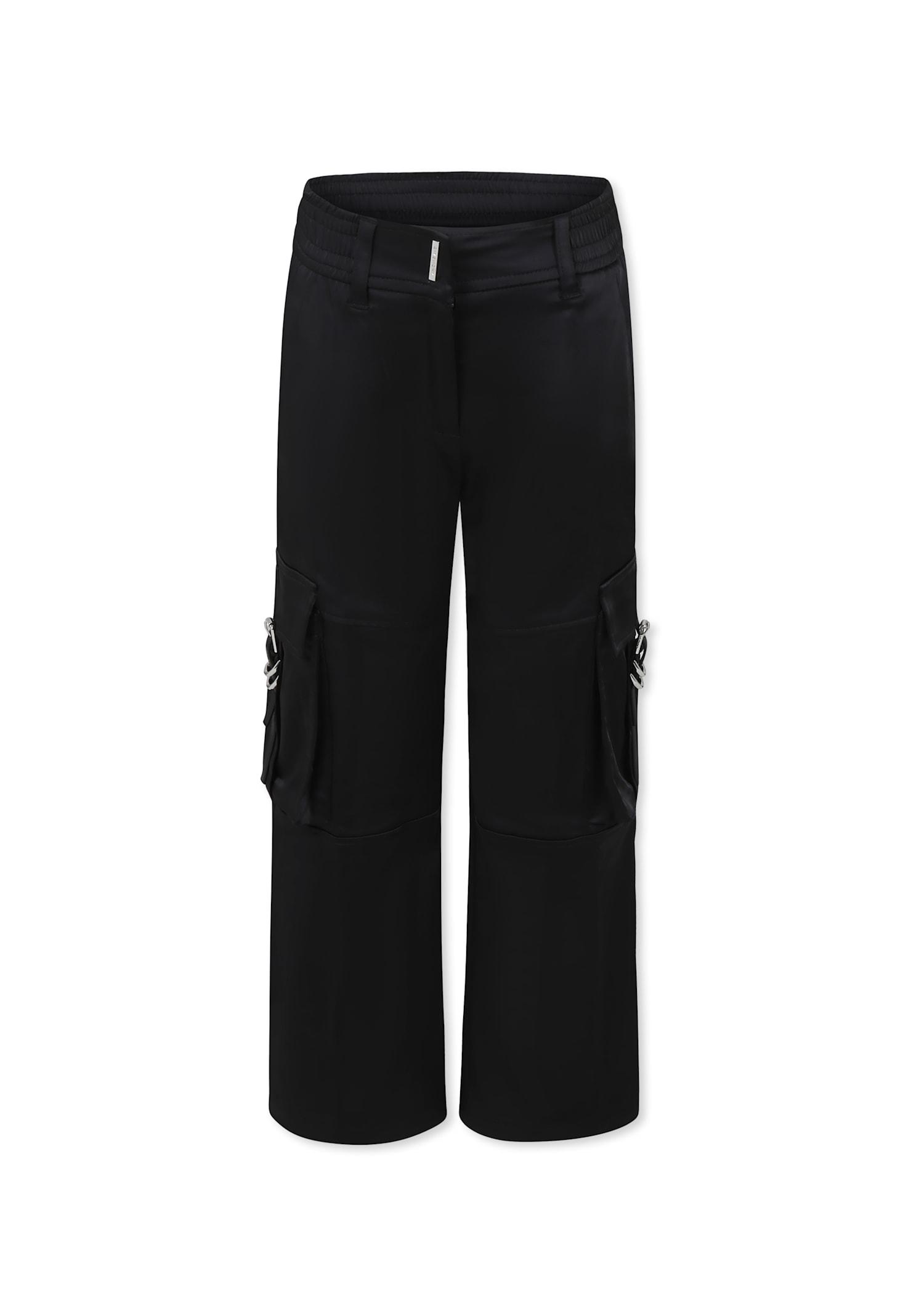givenchy black trousers for girl with logo