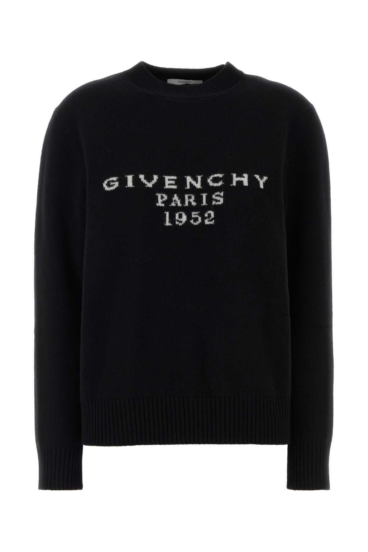 givenchy black wool blend sweater