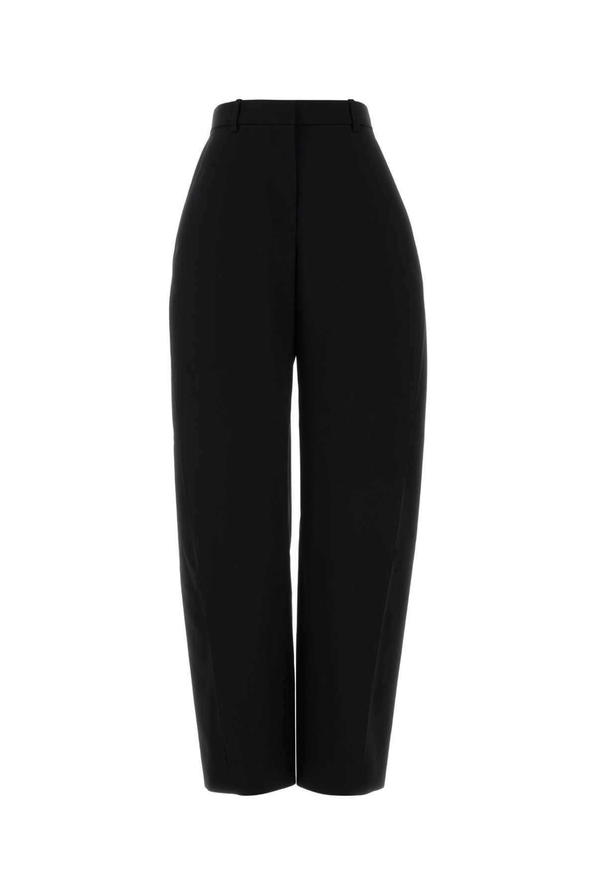 givenchy black wool wide-leg pant