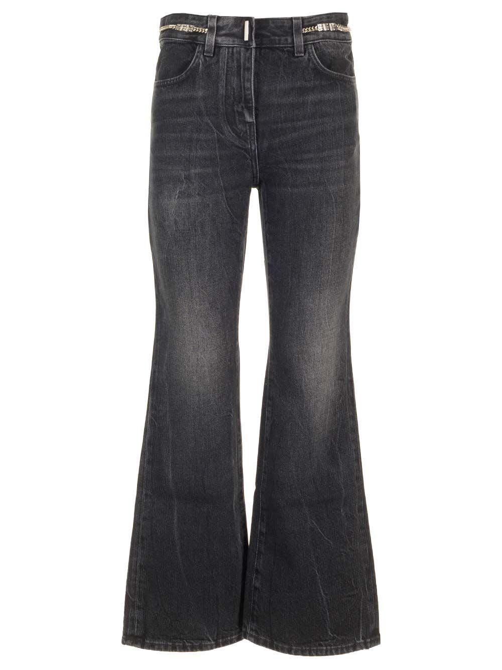 givenchy boot cut cropped jeans
