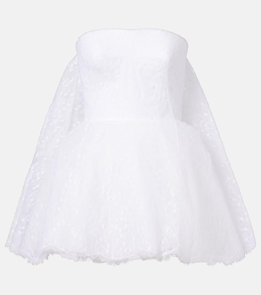 givenchy caped lace bustier dress