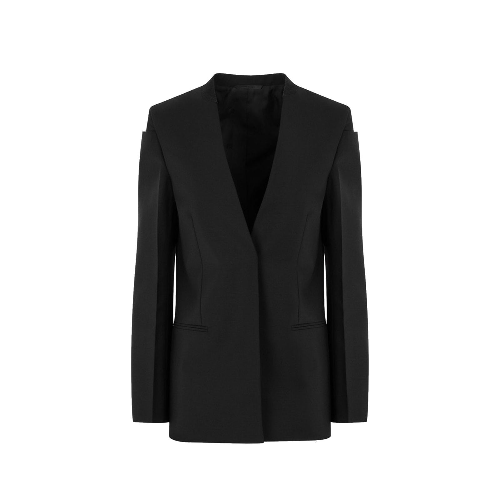 givenchy collarless blazer