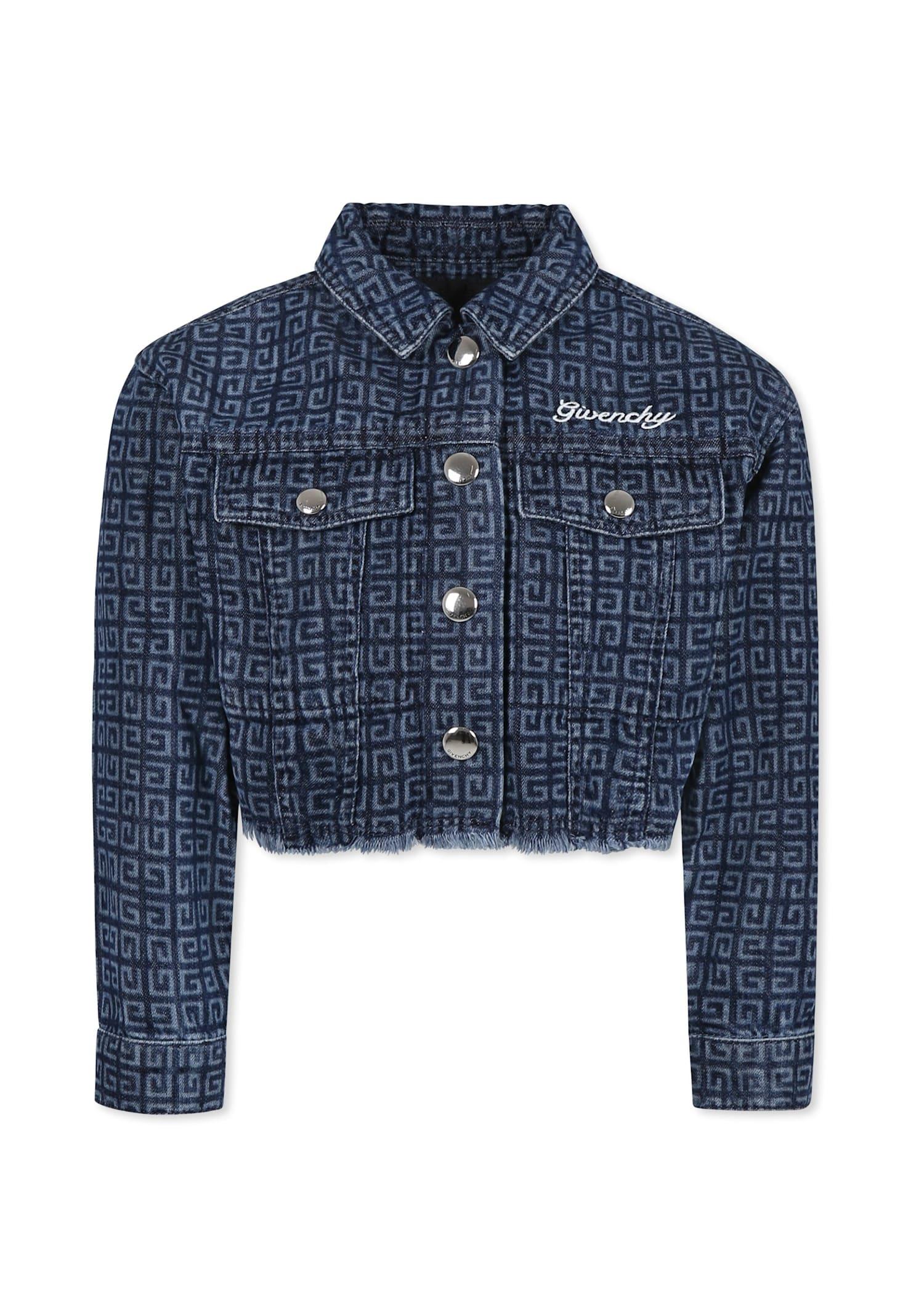 givenchy cropped denim jacket for girl with 4g motif
