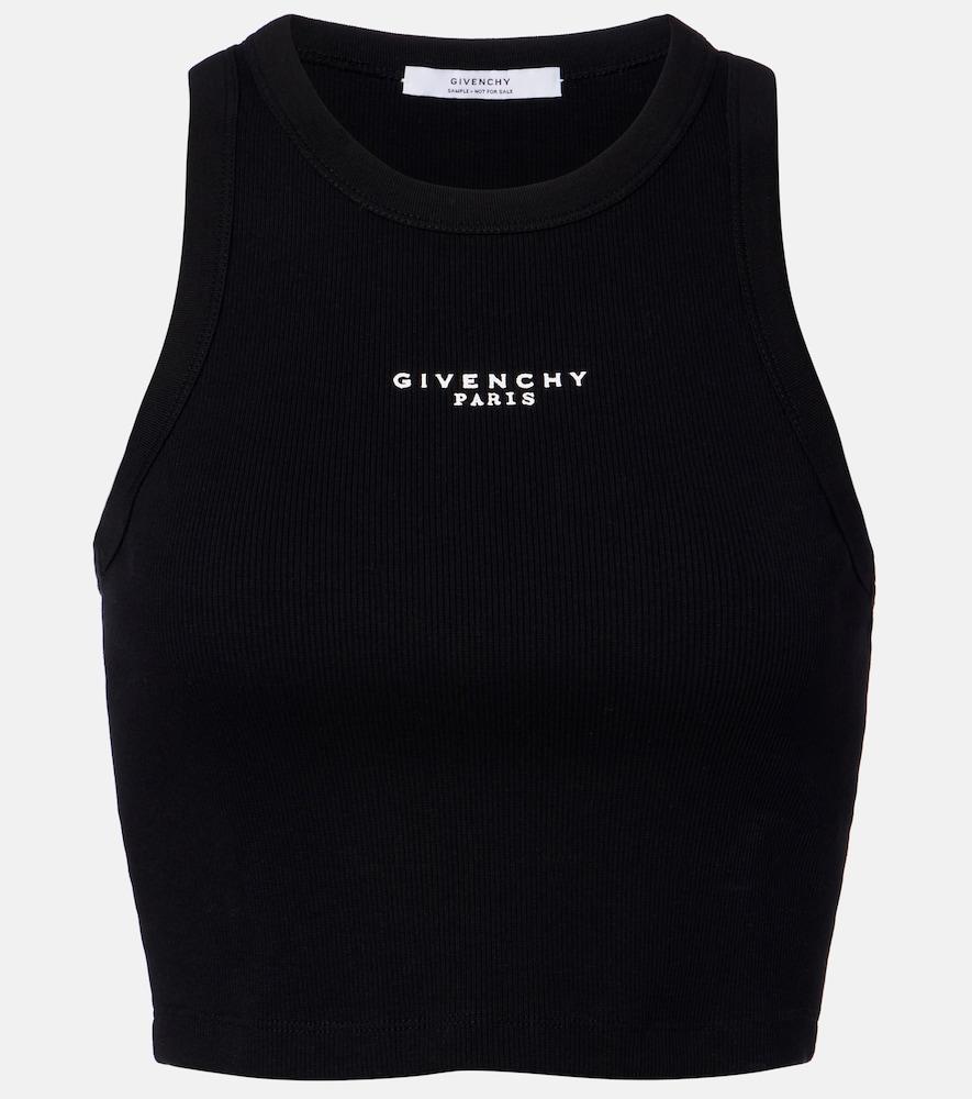 givenchy cropped logo cotton tank top