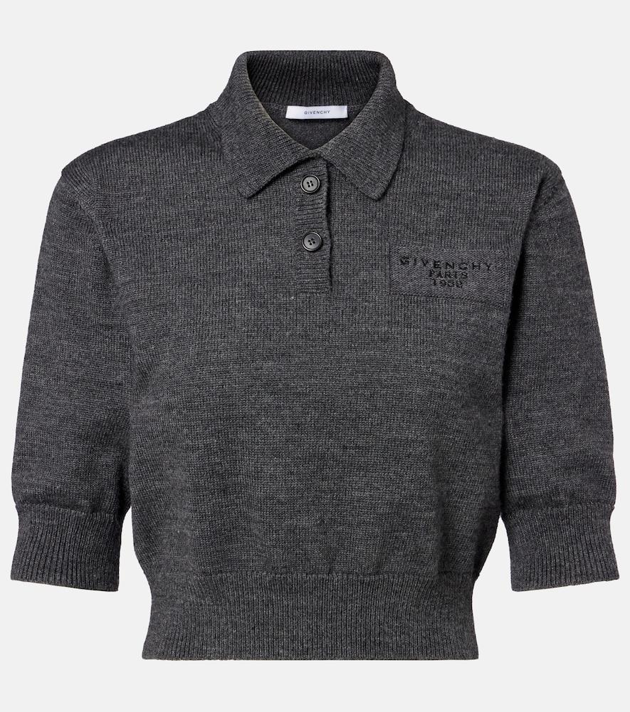 givenchy cropped wool and alpaca polo sweater