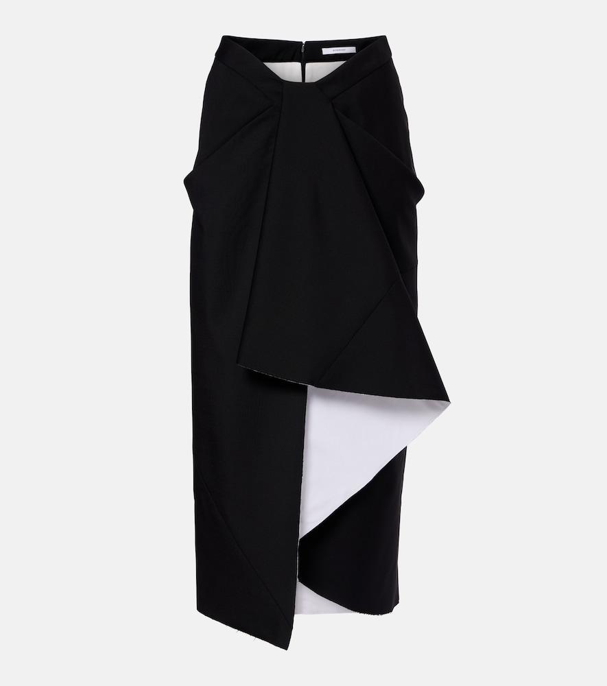 givenchy draped wool and mohair midi skirt