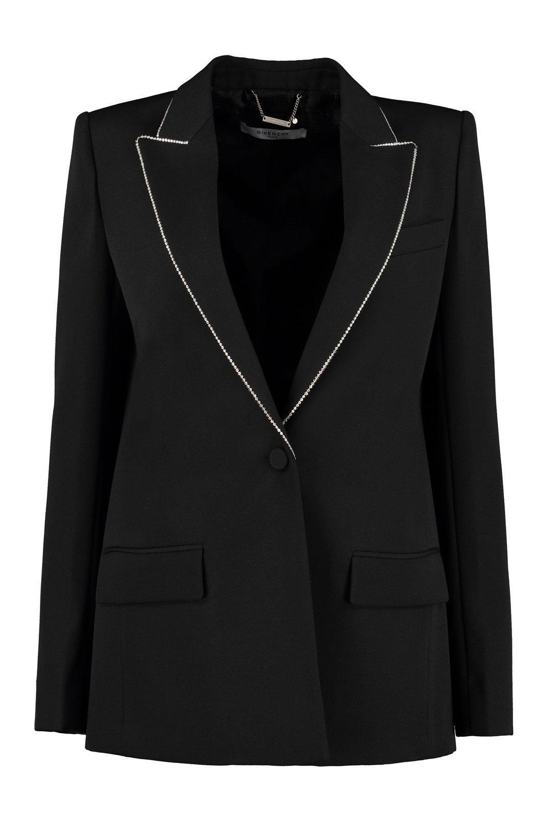 givenchy embellished lapel collar blazer