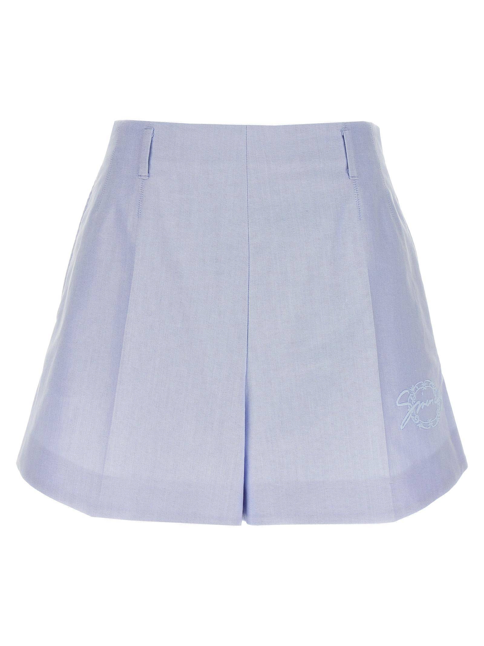 givenchy embroidery shorts light blue cotton bermuda - women