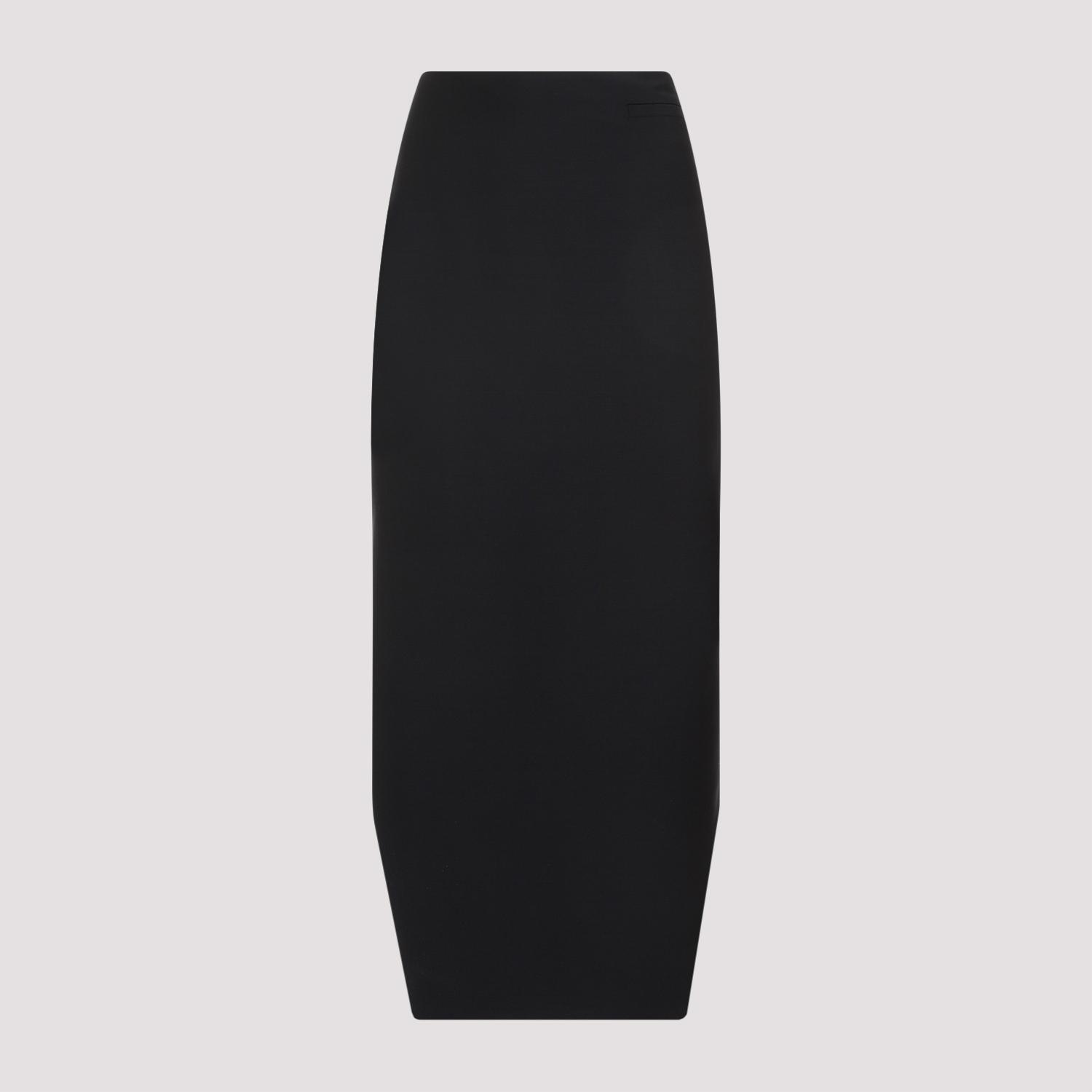 givenchy front kick skirt black wool mohair - women