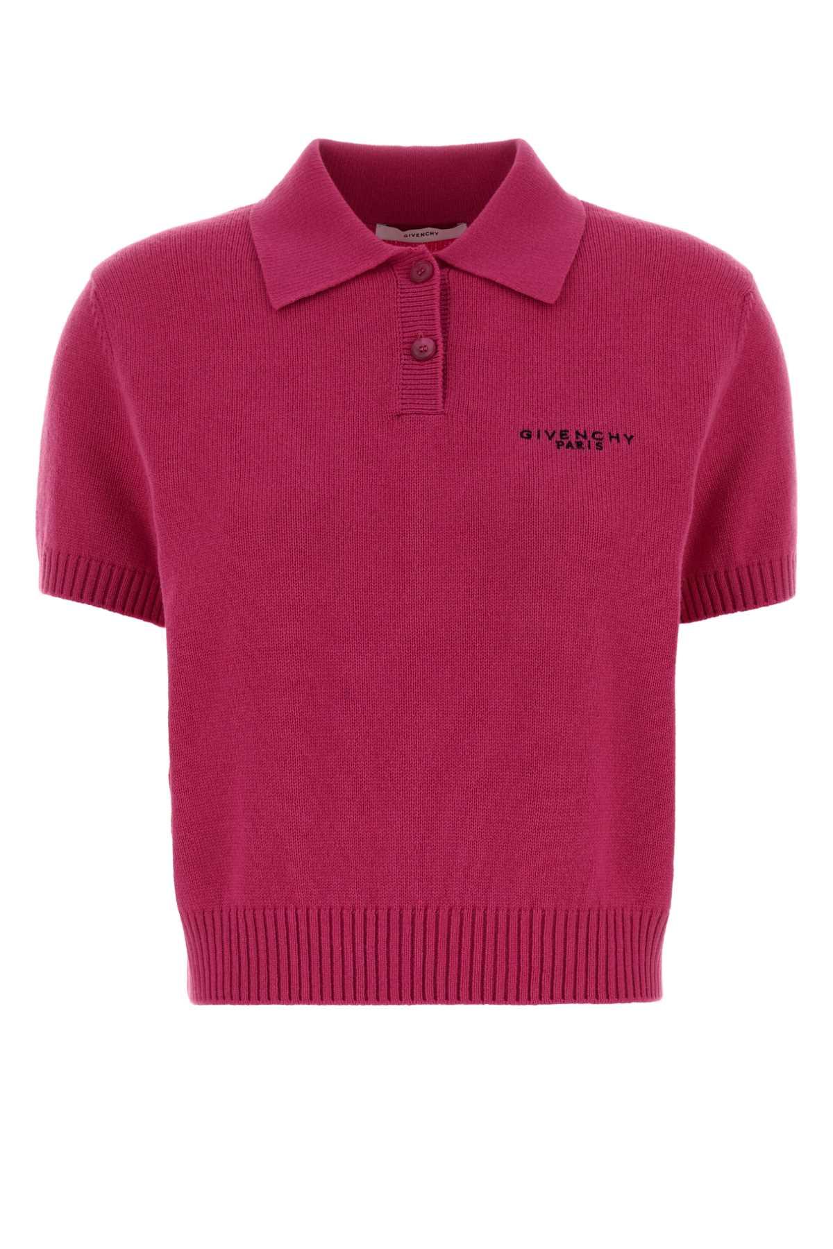 givenchy fuchsia wool blend polo shirt