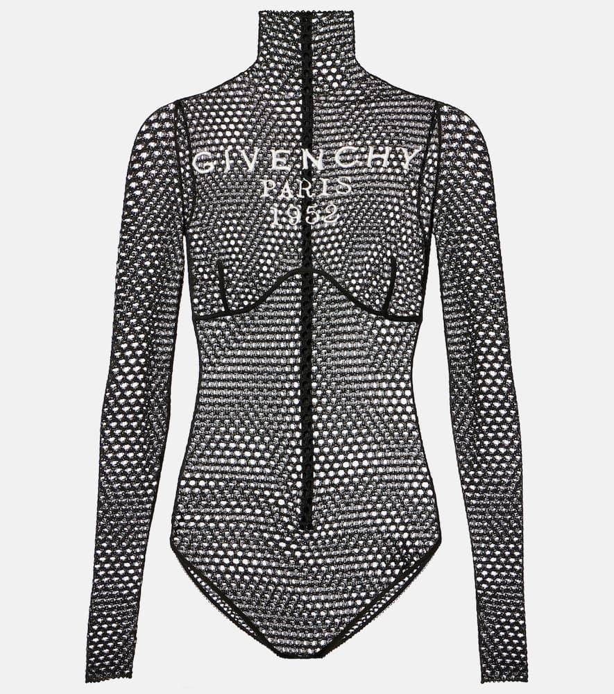givenchy logo mesh bodysuit