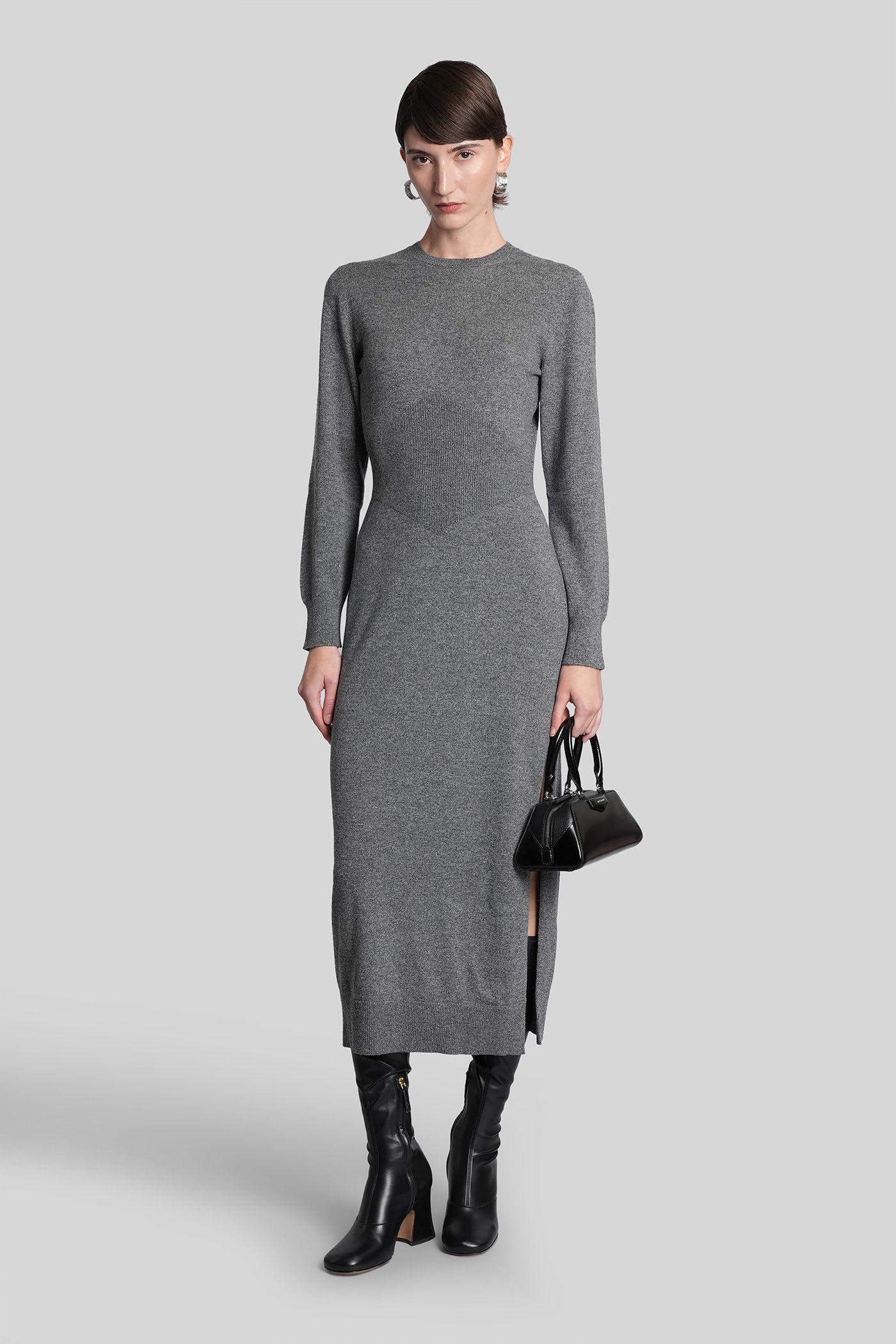 givenchy long dress in grey cashmere
