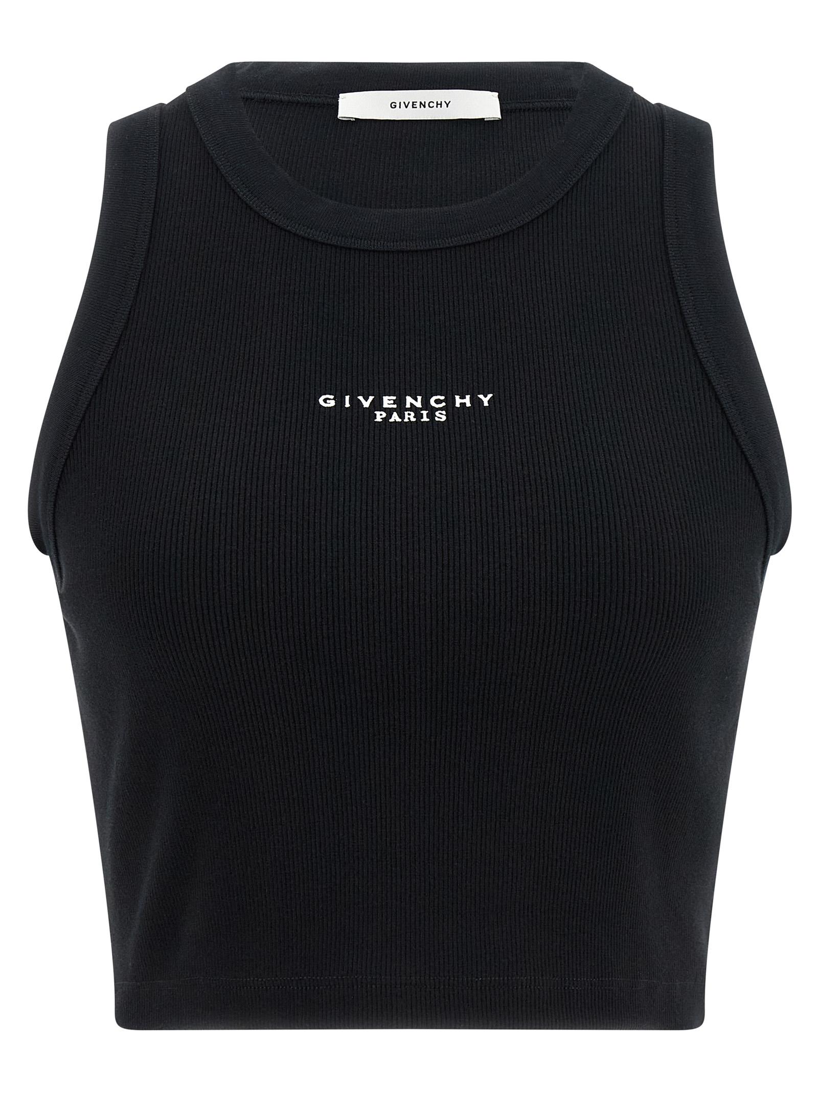 givenchy paris print top black cotton tops - women