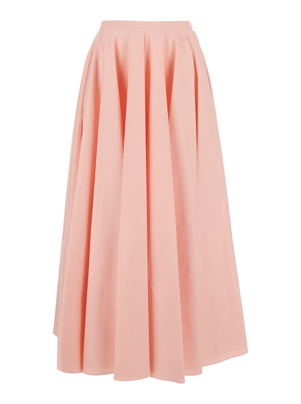 givenchy pink circular skirt with a-line cut and high waist in cotton for women